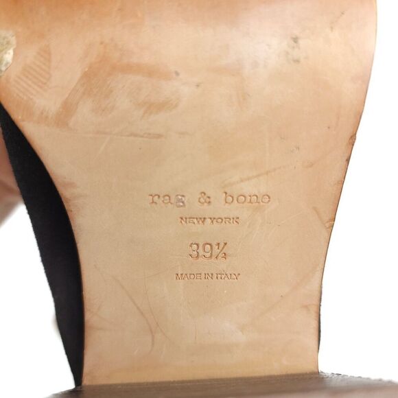 RAG & BONE Axel Black Suede Leather Block Heeled Western Chelsea Boots Minimal - Picture 7 of 9